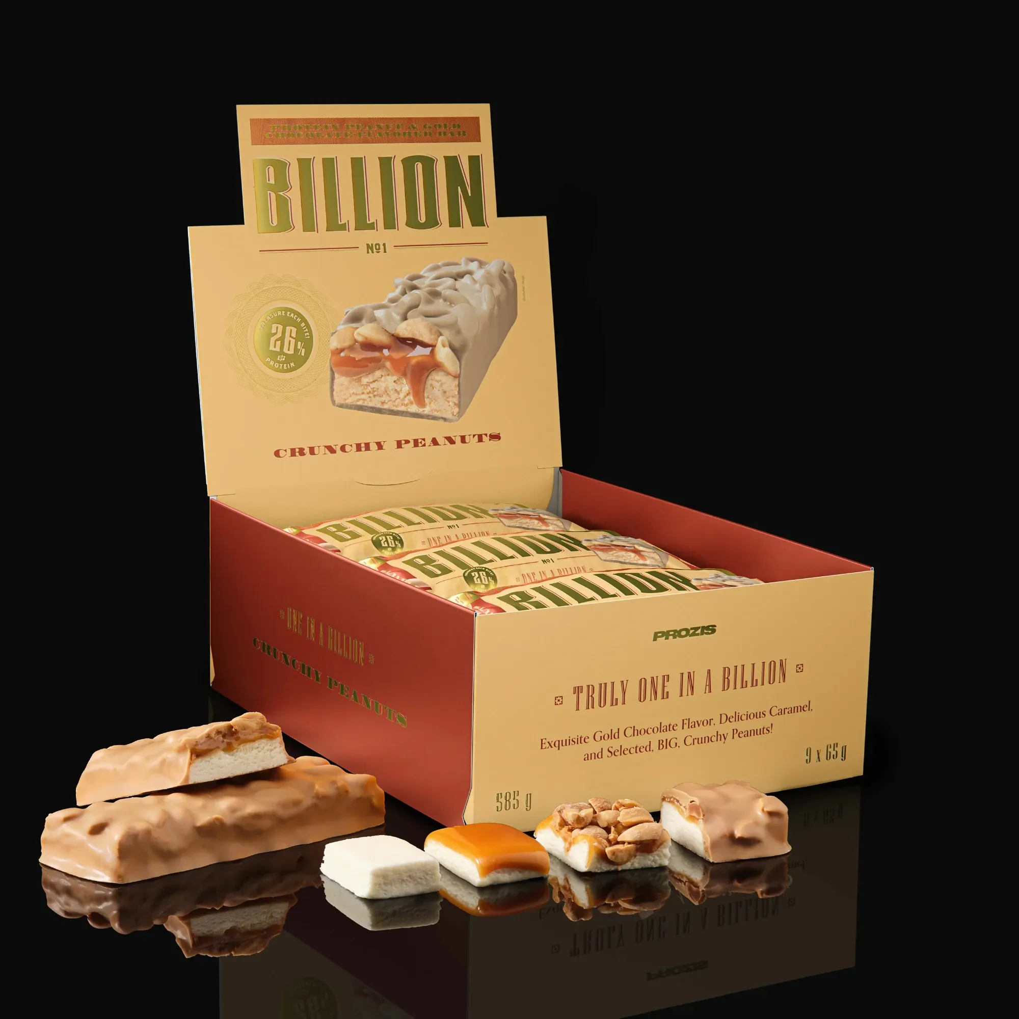 Billion - Barrita proteica de cacahuete y Gold Cho - información nutricional - ETC Nutrition
