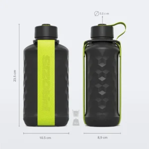 Prozis Botella Hydra - 1,0 L Negro / Amarillo neón - envase - ETC Nutrition